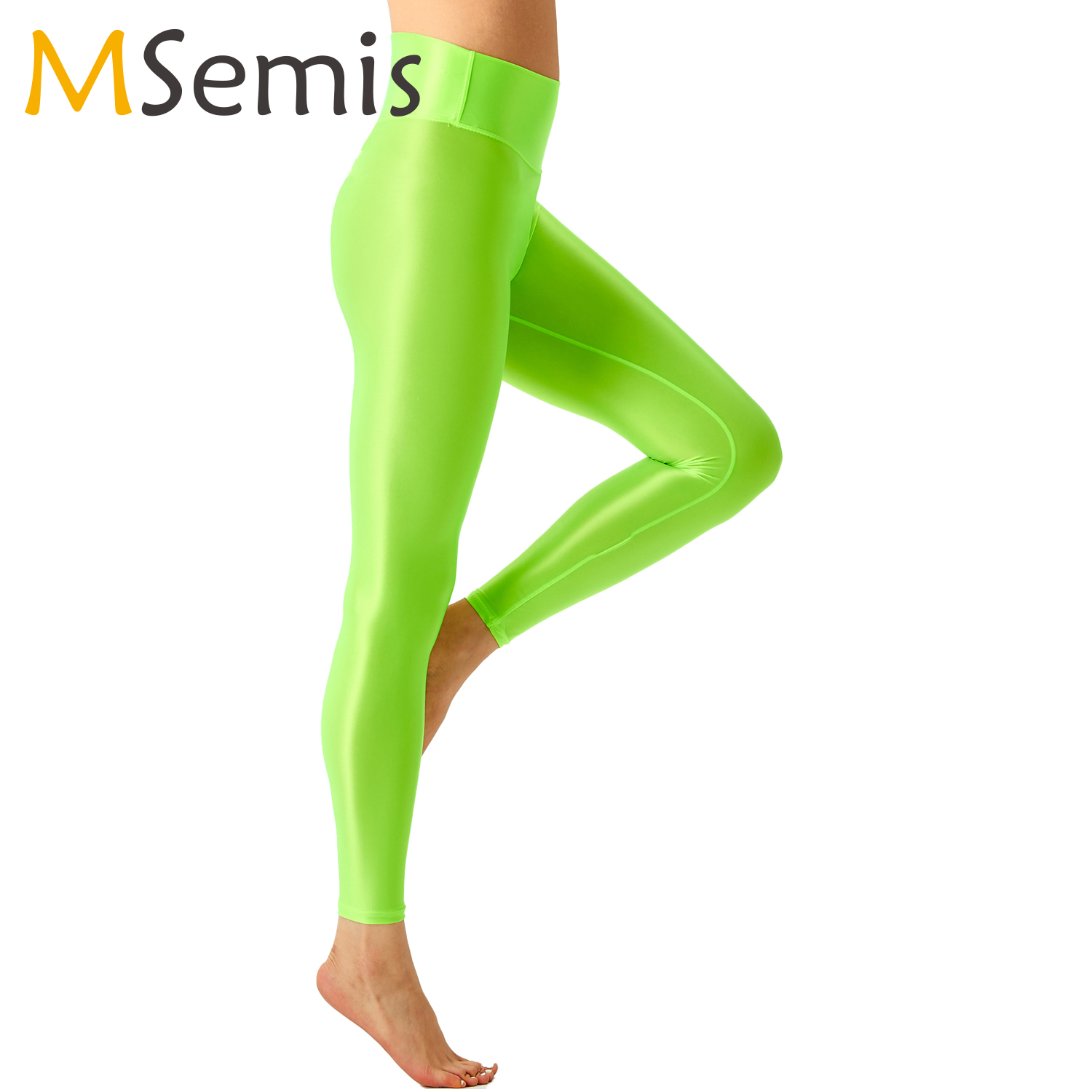 Pilates In Yoga Pants - Kadınlar parlak bale tayt elastik kemer
